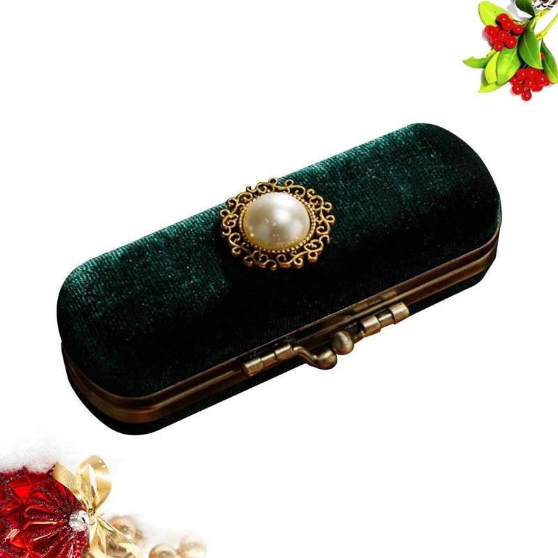 Cabilock - Caja organizadora de pintalabios de terciopelo con espejo