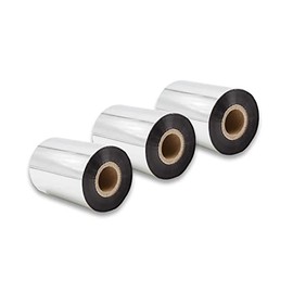 vhbw 3X Thermal Transfer Ribbon Compatible with TSC TTP-246M Plus and TTP-247 Printer Label Printer - Thermal Ribbon, 90 mm x 300 m, Black