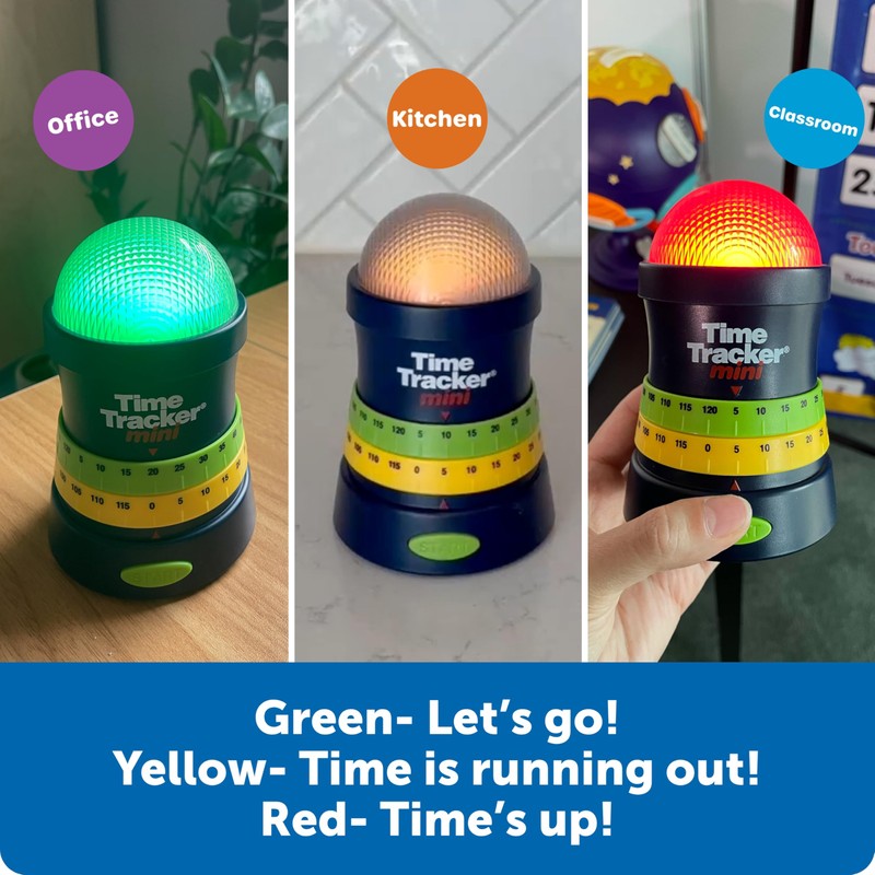 Learning Resources Time Tracker Mini Visual Timer, Classroom Timer, Hand