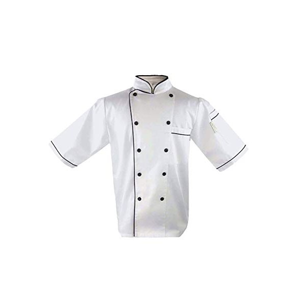 UScarmen Uniform Chef Coat Unisex Short Sleeve Catering Jackets 019-01