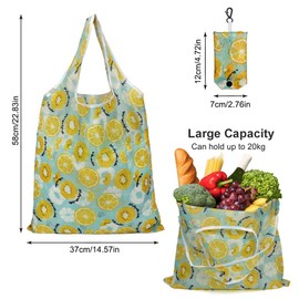 IKR Reusable Shopping Bags,5 Packs Foldable Grocery Bags Large Washable Shopping Bag with Attached Pouch Waterproof Polyester Shopping Tote Bags for Daily Shopping Travel Picnic