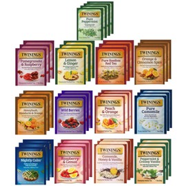 Twinings Herbal Tea Variety Pack - 40 Individually Wrapped Herbal Tea Bags Variety Pack Sampler, 13 Flavors, Caffeine Free (1 Count (Pack of 40))