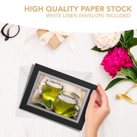 Greeting Cards Black (Insert) - Healthy Green Tea Organic Drink Blank Greetings Card Birthday Kids Party Boys Girls #16538