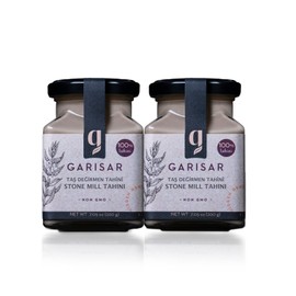 Garisar Stone Mill Sesame Tahini - 100% Turkish Whole Sesame Tahini, Non-GMO, Nut-Free, No Additives, Keto, Tahini Paste for Hummus 7.05OZ (Pack of 12)