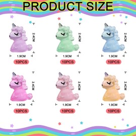VEHYEGOI 60 Pieces Of Unicorn Baubles, Luminous Baubles, Mini Toy Resin, Mini Dolls, Potted Plant Decorations
