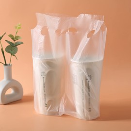 Disposable Cup Holder, 1 Cup Plastic Cup Holder Bag with Handle Disposable Cup Holder for Hot and Cold Drinks Cup Holder Bags for Coffee Cups for Food Service (100-11.8 x 10.23 inches)