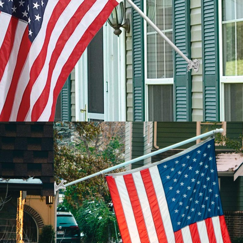 LOMETY Stainless Steel Heavy Duty Flag Pole Holder，Wall Mount House