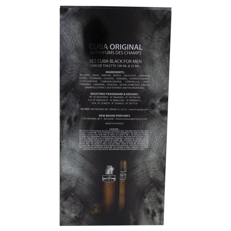 Cuba Black Men 3.3oz EDT Spray, 1.17oz EDT Spray 2
