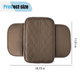 LAINLOY Car Center Console Cover, Memory Foam Car Auto Armrest Box Pad, Leather Protection Cushion with 2 Storage Bags, Universal Car Armrest Cover for Most Vehicles (Coffee)