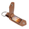 PU Tan Leather Blank Photo Fob Keyring Picture Keychain Frame
