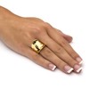 PalmBeach Yellow Gold-Plated Hammered Concave Cigar Ring (5.5mm) Sizes 5-10