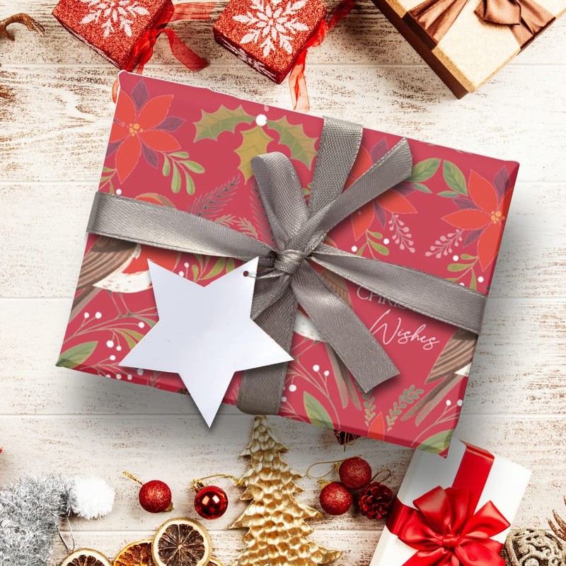 Glick Luxury Gift Tags Foil Star Silver, Birthday Gift Tags,