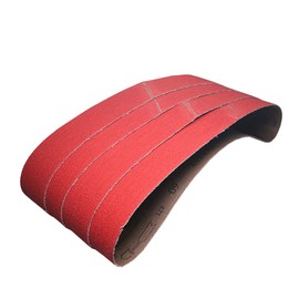 RAMS BRALIN 10 x 2 inch Rubber Expansion Wheel Ceramic Sanding Belt Sleeves Motor Bench Abrasive Wheel Grinder Machine Accessories (4 pcs Ceramic Belts P60)