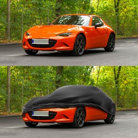 DREAMOTOR Waterproof Car Cover Compatible with Mazda MX-5 Miata (1990-2025), PU Leather Car Cover Waterproof All Weather, Outdoor Indoor Car Covers Full Exterior Weatherproof Stretch Satin Car Covers