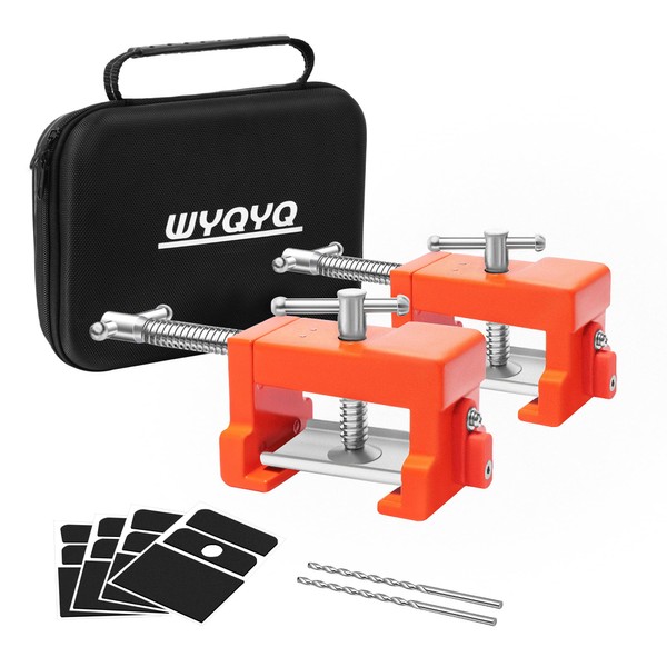 WYQYQ 2 Pack Cabinet Clamps with Protective Case & Drill