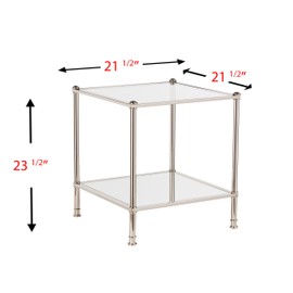 SEI Furniture Paschall End Table, Metallic Silver Finish