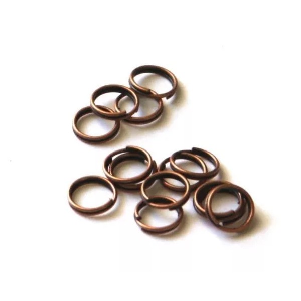 Unbranded 100 pcs of Antiqued Copper Split Ring 8mm