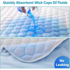 Washable Underpads, Lymneth 4-Layer Reusable Incontinence Bed Pads 34''×54'', Waterproof Mattress Pad, Non-Slip Quilted Bed Pads, Absorbent Pads for Incontinence Individuals Kids Adults Pets(2 Pack)