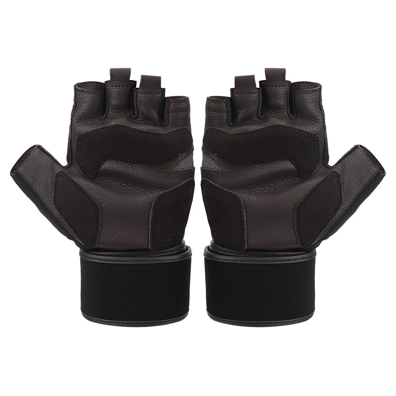 BOODUN Half Finger Gloves Deerskin Gloves with Wrist Wrap for