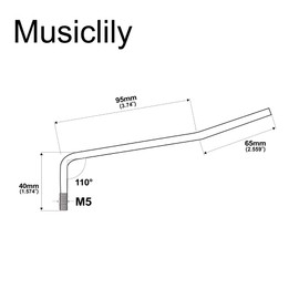 Wilkinson 4.8mm Threaded-In Tremolo Arm Whammy Bar for Fender Mexico Strat Electric Guitar, Chrome without Tip