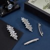 NICENEEDED 4 PCS Rhinestone Pearls Bobby Hairpins, Fancy Crystal Shiny
