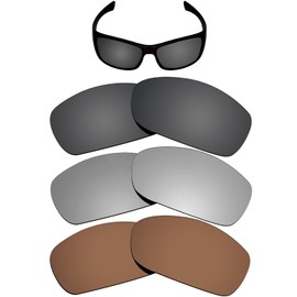 Kygear 12MM Glare Proof Anti-fading Polarized Replacement Lenses for Oakley Hijinx Sunglasses (Black&Silver&Brown)