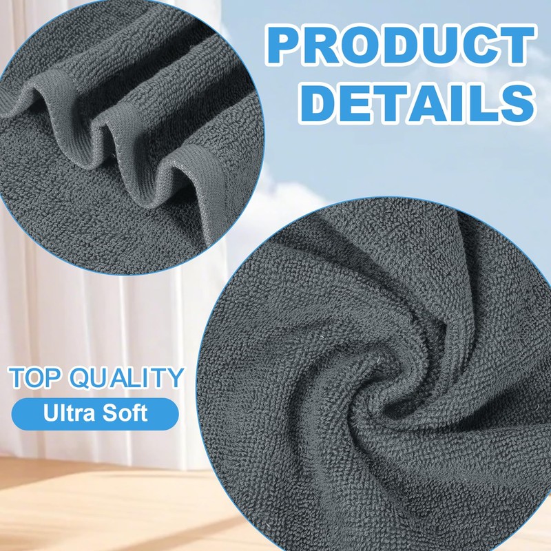 Keith Lun 6 Pack 100% Cotton Wash Cloth, 12x12Inch Highly