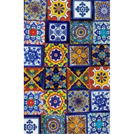 Azulejo Talavera 10x10cm Diferentes Colores 20 Pieza Confeti