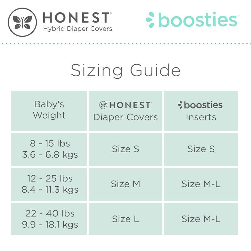 Honest Hybrid Cloth Diaper Covers with Pocket-Sling, Large (22-40 lbs),