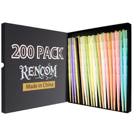 Paquete de 200 conos preenrollados de 8 colores | Conos tamaño king | Conos preenrollados de combustión lenta hechos de papel con boquillas y tubos de embalaje incluidos