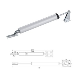 YUOIP® Buffer Door Closer Aluminum Alloy Mute Automatic Door Closing Cushioning Shock Absorption Adjustable Door Closing Speed 50KG