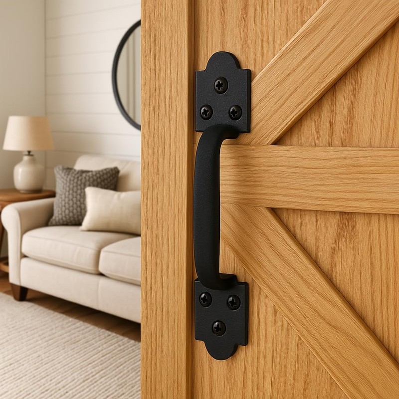 VivaLight 9 Inch Spade Barn Door Handle - Black Cast