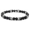 Nato Cuff - 925 Sterling Silver Skull Bracelet - Onyx