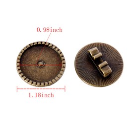Mingchen 5pcs Round Blank Bolo Tie Buckle Accessories for Bolo Tie Making Creative DIY Gifts 1.18 Inch Bronze Retro Set, Bronze, 1.18