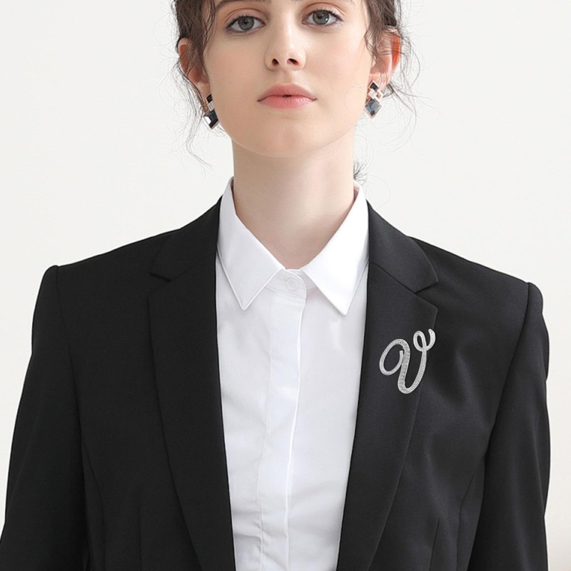 Brooches and Pins for Women Initial Custom Bat Brooch Rhinestone