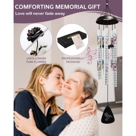 SEGXCFL Memorial Wind Chimes,32"Hummingbird Sympathy Wind Chimes for Loss of Loved One Mother Father,Windchimes in Memory of A Loved One for Outside,Sympathy Gift Bereavement Condolences Grief Funeral