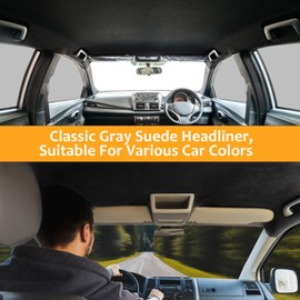 Wilaly Suede Headliner Fabric with Foam Backing Material - Automotive/Home Micro-Suede Headliner Flame Retardant Fabric for Car Replacement/Repair/DIY (85X60 Inch)