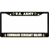 U.S. Army Command Sergeant Major Black License Plate Frame