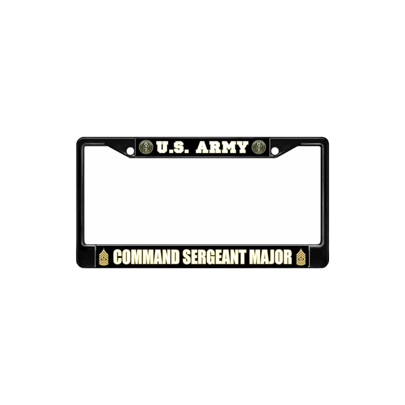 U.S. Army Command Sergeant Major Black License Plate Frame