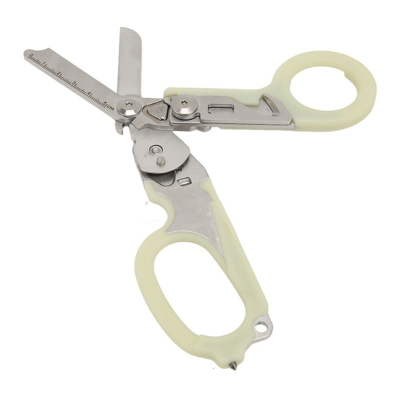 Emergency Response Shears Stainless Steel Luminous Multifunctional Foldable Scissors Pliers