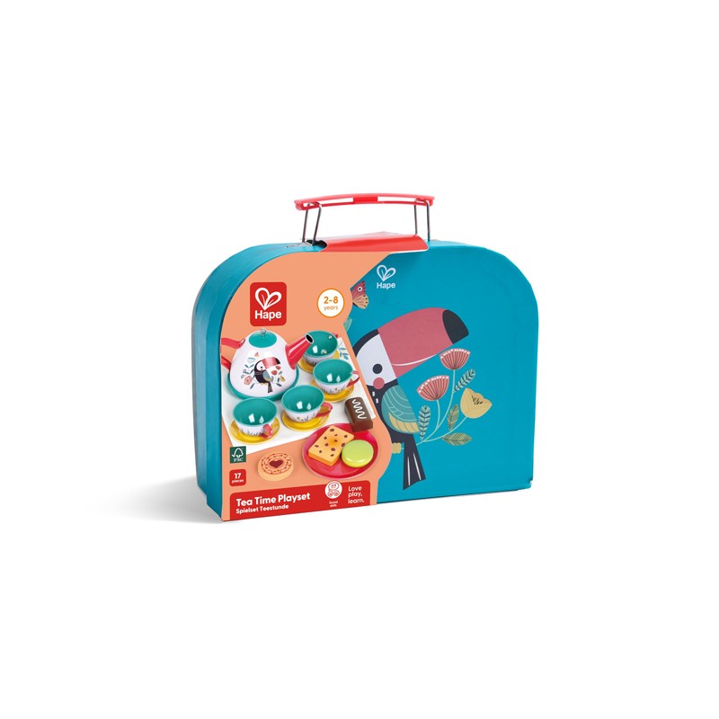 Hape Tea Time Play Set - Tea Set with Case,