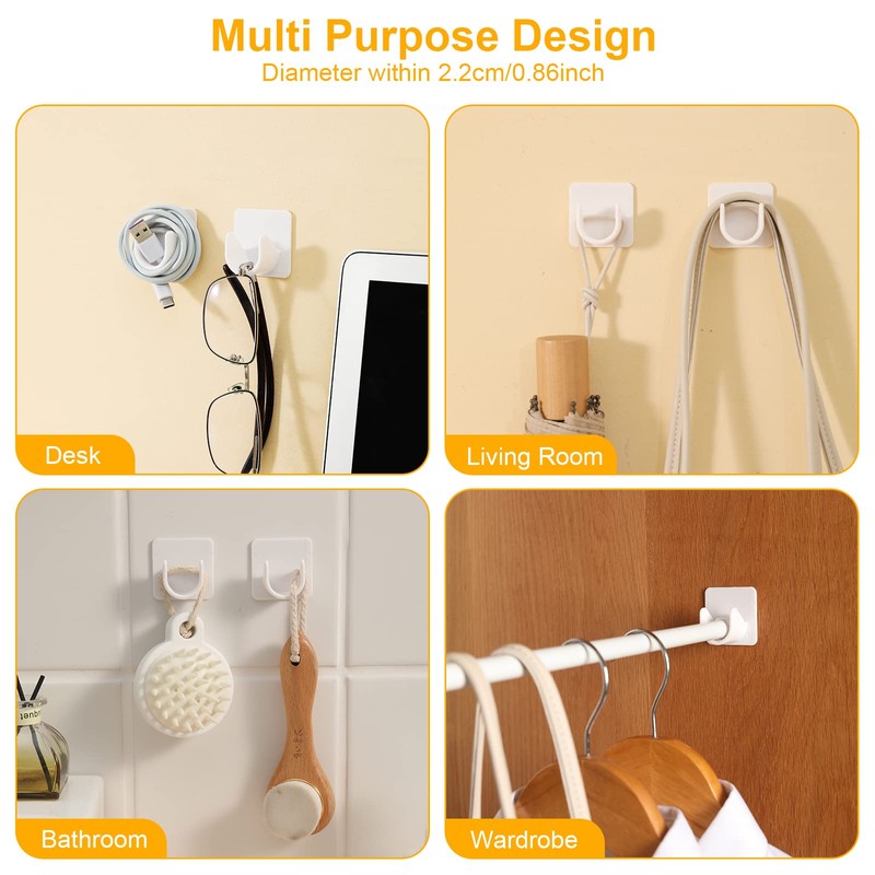 Adhesive Shower Curtain Rod Holder, 6 Pack Curtain Rod Bracket