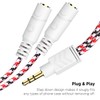 DUKABEL Headphone Splitter, 3.5mm Splitter Cable for Headset [Fine Braided