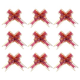 PATIKIL 6" Large Pull Bow, 20 Pack Present Baskets Wrapping Bows Gift Ribbon Bows for Christmas Weddings Valentine's Day Present Decor, Burgundy