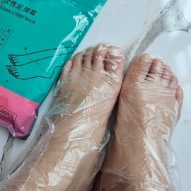 Disposable Vinyl Foot Gloves Foot Cover 100 Count Foot Care Exfoliation Care 3ea