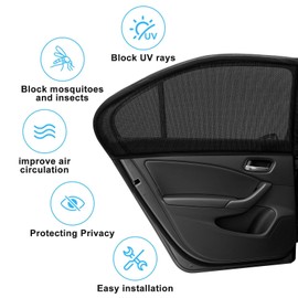 Pack of 2 Sun Protection Car Children, Car Sun Visor UV Protection, Universal for Car/Estate, Heat Reduction & Interior Cooling - For Sun Visor Most Cars, Sun Protection, UV Protection