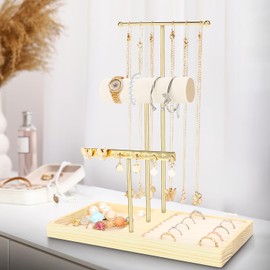 OWill Jewellery Stand, Necklace Hanger Hanging Jewellery Organiser Bracelet Stand Bracelet Holder, Gift for Women, Metal Jewellery Display Stand, Ideal for Necklace, Rings, Watches, Earring, Bracelet