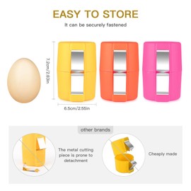 Egg Shell Opener, Egg Peeler Tool for Raw Eggs, Egg Cracker Cutter for Hard Eggs, Breaker Separator Cutting Off Cooked Eggs for Home Kitchen Use (pink-yellow-orange)