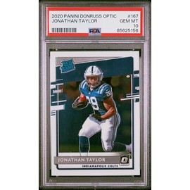 Graded 2020 Panini Donruss Optic Jonathan Taylor #167 Rookie RC Football Card PSA 10 Gem Mint
