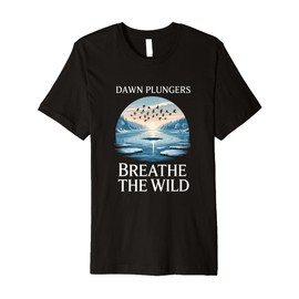 Cold Plunge Natural Lake Wild Ice Water Therapy Swimmers Premium T-Shirt